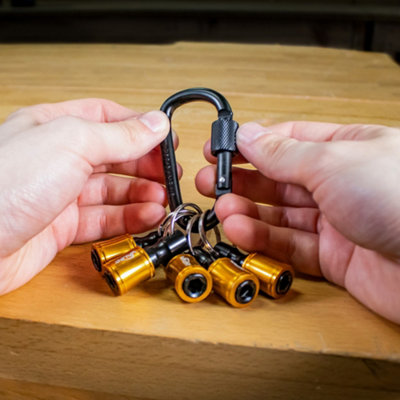 Vaunt Locking Carabiner + x5 Vaunt Keyring Hex Bit Holder Screwdriver Drill Bit - 4