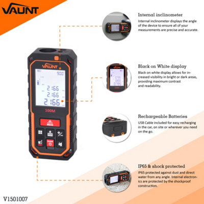 Vaunt Professional Laser Distance Measure 100m V1501007