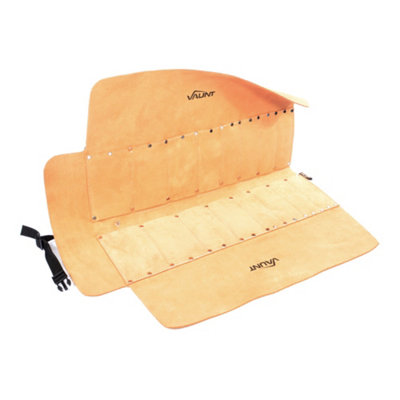 Vaunt Suede Leather Chisel Roll 16 Pocket Tool Roll Soft Case Chisel Holder