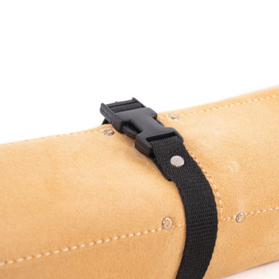 Vaunt Suede Leather Chisel Roll 16 Pocket Tool Roll Soft Case Chisel Holder