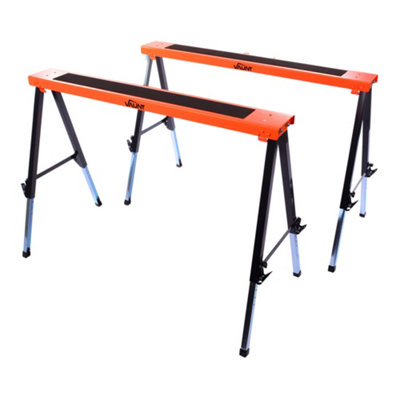 Vaunt Telescopic Saw Horse Twin Pack Adjustable Non Slip Trestle Pair V2003006