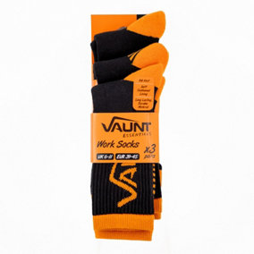 Vaunt Thick Hard Wearing Work Socks Trade Site Socks x3 Pairs Size 6-11 E2318000