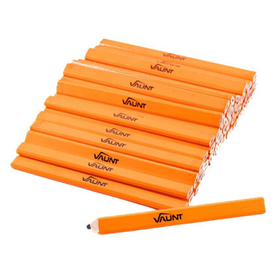 Vaunt V1428005 Medium Carpenters Pencils 50 Pack Flat Pencils High Grade Carbon