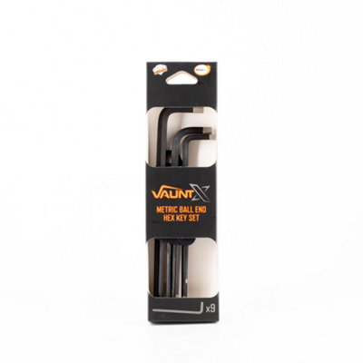 Vaunt X 9 Piece Metric Ball End Diamond Tipped Hex Allen Key Set Carbon Steel - 9