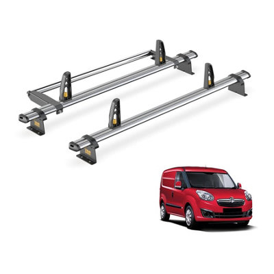 Vauxhall Combo 2 Bar Roof Rack + Ladder Roller for D 2012-2018 (Standard (H1) Roof with Rear Barn Doors) - Van Guard Trade