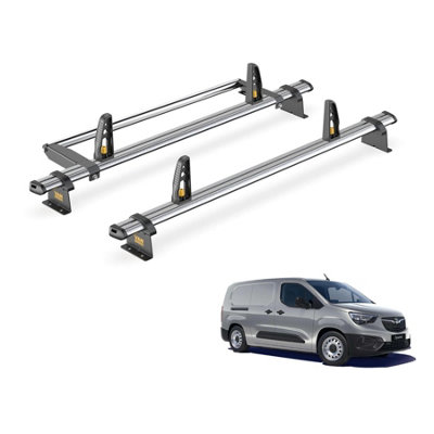 Vauxhall Combo 2 Bar Roof Rack + Ladder Roller for E 2018+ (With Rear Barn Doors) - Van Guard Trade