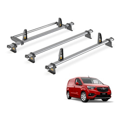 Vauxhall Combo 3 Bar Roof Rack + Ladder Roller for E 2018+ (With Rear Barn Doors) - Van Guard Trade