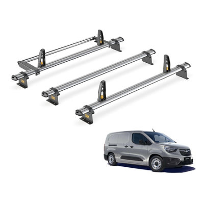 Vauxhall Combo 3 Bar Roof Rack + Ladder Roller for E 2018+ (With Rear Barn Doors) - Van Guard Trade