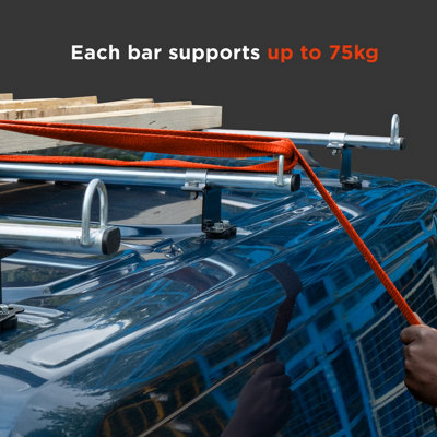 Vauxhall Combo Van Roof Rack for 2018+ 2x Steel Roof Bars with D