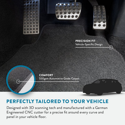 Tailored Black Carpet Floor Mats For Vauxhall Crossland 2017–Present – Front & Second Row
