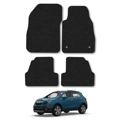 Tailored Car Floor Mats For Vauxhall Mokka (2012+) - Blue Trim Edge, Includes 4 Clips