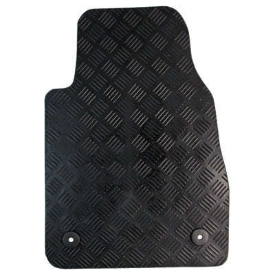 JVL Black Rubber Car Mat Set For Vauxhall Mokka 2012+ – 4 Piece With Clips, RHD Only