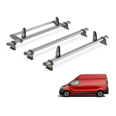 Vauxhall Vivaro 3 Bar Roof Rack + Ladder Roller for 2014-2019 (High Roof Models) - Van Guard Trade