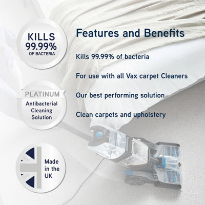 Vax Platinum Antibacterial 4L Carpet Cleaner Solution