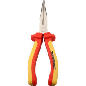 VDE Soft Grip Insulated Electrical Electricians Straight Long Nose Pliers 200mm
