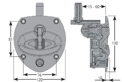 Vector 'T' Handle Flush Compression Locking Latch - 5