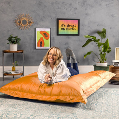 Veeva Bazaar Bag Orange Giant Indoor Outdoor Bean Bag Lounger DIY at B Q