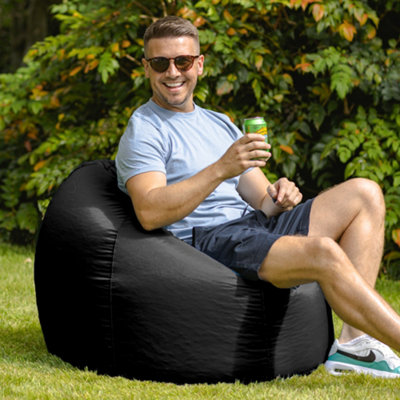 Veeva Classic Indoor Outdoor Bean Bag Black Bean Bag Chair