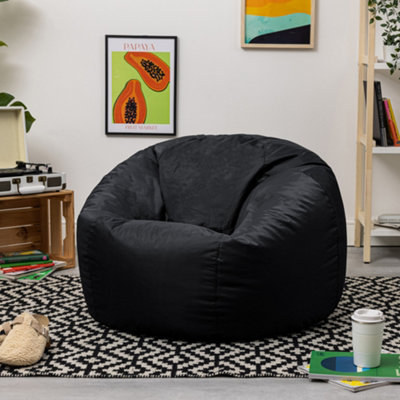 Veeva Classic Indoor Outdoor Bean Bag Black Bean Bag Chair