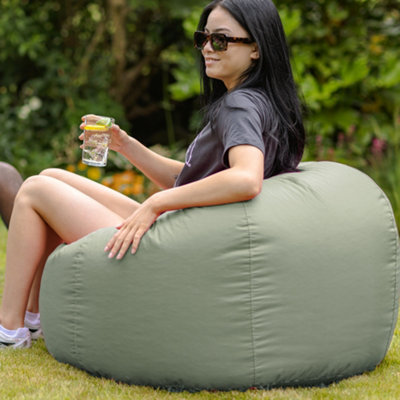 Veeva Classic Indoor Outdoor Bean Bag Olive Green Bean Bag Chair