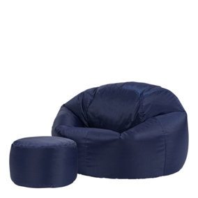 Veeva Classic Indoor Outdoor Bean Bag & Pouffe Navy Blue Bean Bag Chair