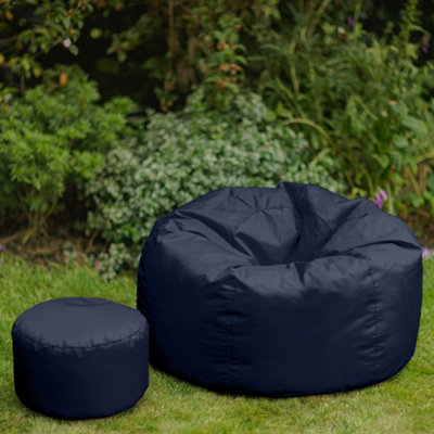 Veeva Classic Indoor Outdoor Bean Bag & Pouffe Navy Blue Bean Bag Chair