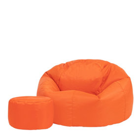 Veeva Classic Indoor Outdoor Bean Bag & Pouffe Orange Bean Bag Chair