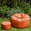 Veeva Classic Indoor Outdoor Bean Bag & Pouffe Orange Bean Bag Chair