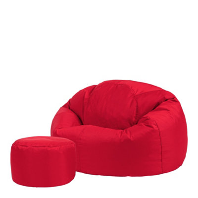 Veeva Classic Indoor Outdoor Bean Bag & Pouffe Red Bean Bag Chair DIY