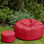 Veeva Classic Indoor Outdoor Bean Bag & Pouffe Red Bean Bag Chair