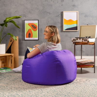 Veeva Classic Indoor Outdoor Bean Bag Purple Bean Bag Chair