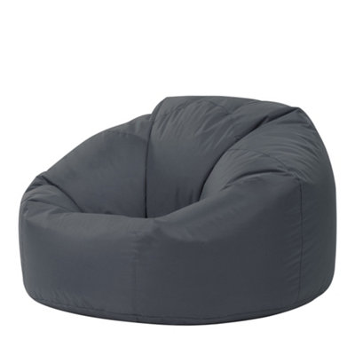 Veeva Classic Indoor Outdoor Bean Bag Slate Grey Bean Bag Chair