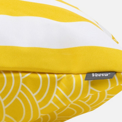 Veeva Deck Stripe Double Sided Print Ochre Yellow Outdoor Cushion