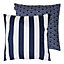 Veeva Deck Stripe Set of 2 Navy Blue Outdoor Cushion