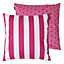 Veeva Deck Stripe Set of 2 Pink Outdoor Cushion
