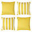 Veeva Deck Stripe Set of 4 Ochre Yellow Outdoor Cushion