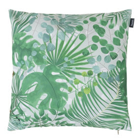 Veeva Eucalyptus Print with Olive Green Back Outdoor Cushion