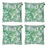 Veeva Eucalyptus Print with Olive Green Back Set of 4 Outdoor Cushion