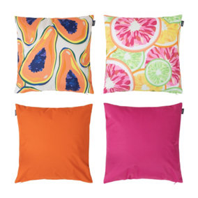 Veeva Fruity Prints Indoor Set of 4 Outdoor Cushions - Collection Three