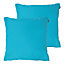 Veeva Indoor Outdoor Cushion Set of 2 Aqua Blue Water Resistant Cushions