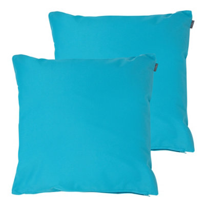 Veeva Indoor Outdoor Cushion Set of 2 Aqua Blue Water Resistant Cushions