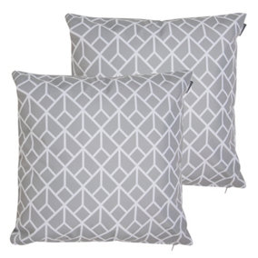 Veeva Indoor Outdoor Cushion Set of 2 Grey Water Resistant Cushions