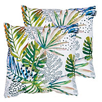 Veeva Indoor Outdoor Cushion Set of 2 Natural Palm Water Resistant Cushions