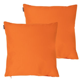 Veeva Indoor Outdoor Cushion Set of 2 Orange Water Resistant Cushions
