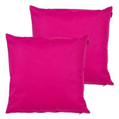 Veeva Indoor Outdoor Cushion Set of 2 Pink Water Resistant Cushions