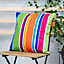 Veeva Indoor Outdoor Cushion Set of 2 Technicolour Stripe Water Resistant Cushions