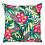 Veeva Indoor Outdoor Cushion Set of 2 Tropical Flower Water Resistant Cushions