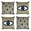 Veeva Indoor Outdoor Cushion Set of 4 Green Eyes Water Resistant Cushions