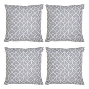 Veeva Indoor Outdoor Cushion Set of 4 Grey Water Resistant Cushions