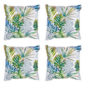 Veeva Indoor Outdoor Cushion Set of 4 Natural Palm Water Resistant Cushions